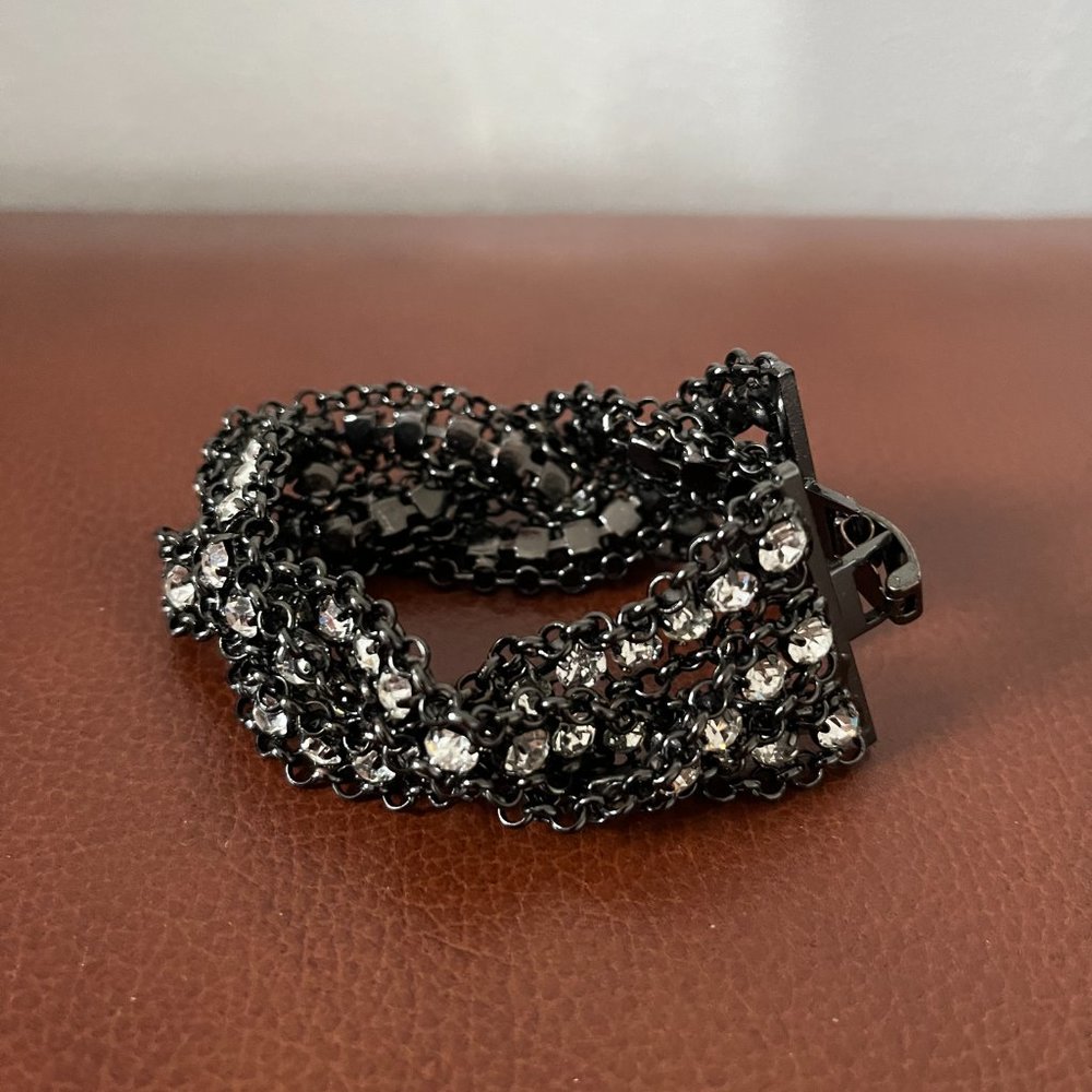 Braided Rhinestone Bracelet - Picture 2 of 3